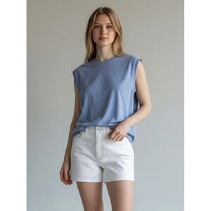 Banana Republic Womens XL Blue Cotton Sleeveless Top Casual Comfort